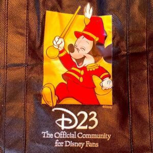D23 Disney the Official Community for Disney Fans black tote bag w/ Bandleader
